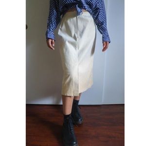 Suede midi Skirt cream